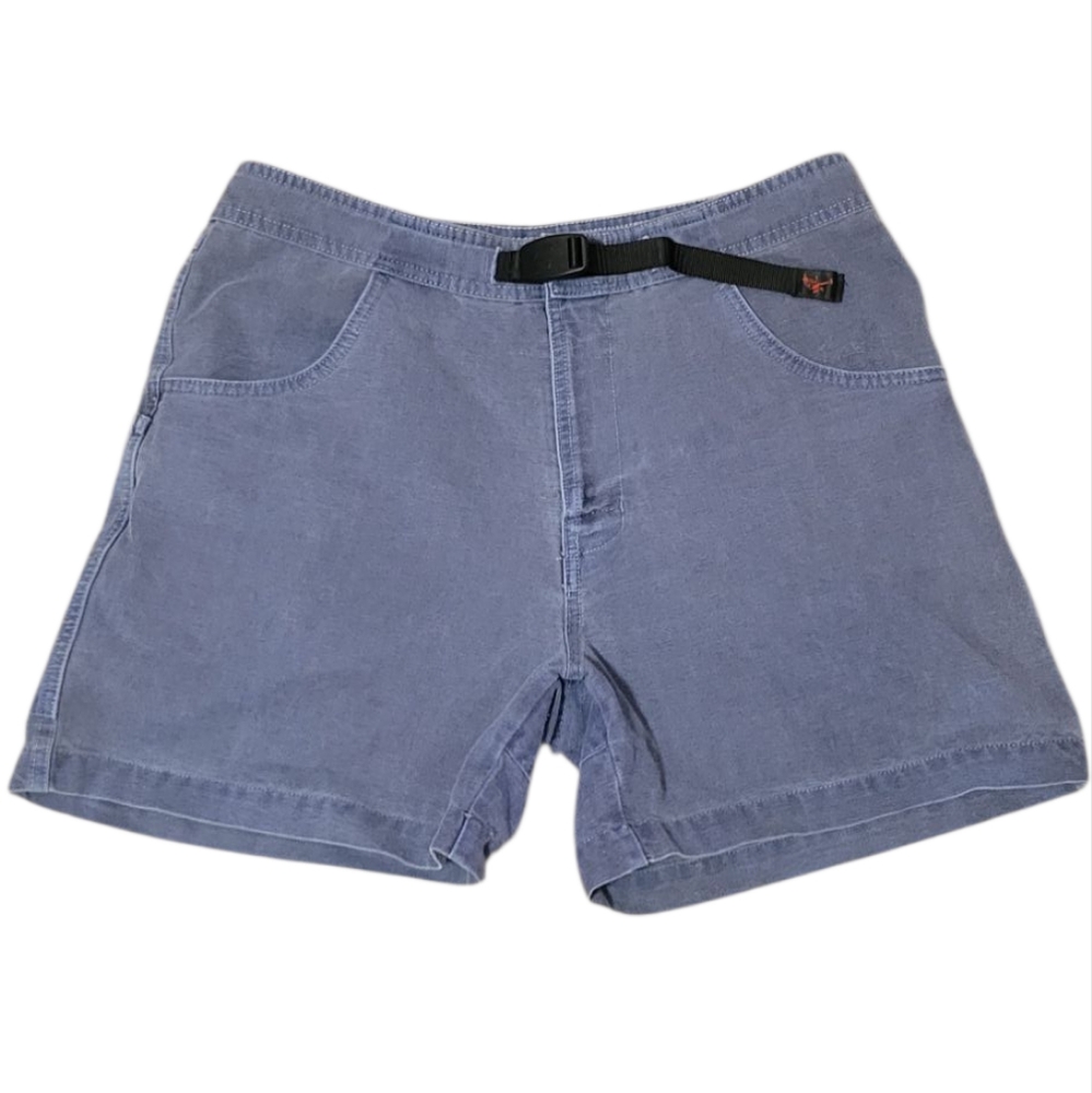Casual Women's Blue Shorts with Built-In Belt